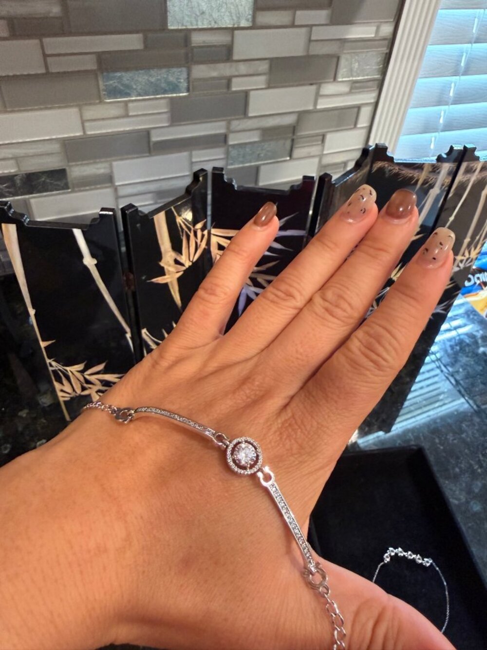 Silver Halo CZ Bracelet โ Round Pavรฉ Tennis Bracelet, Dainty Sparkle Bangle